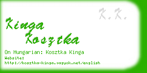 kinga kosztka business card